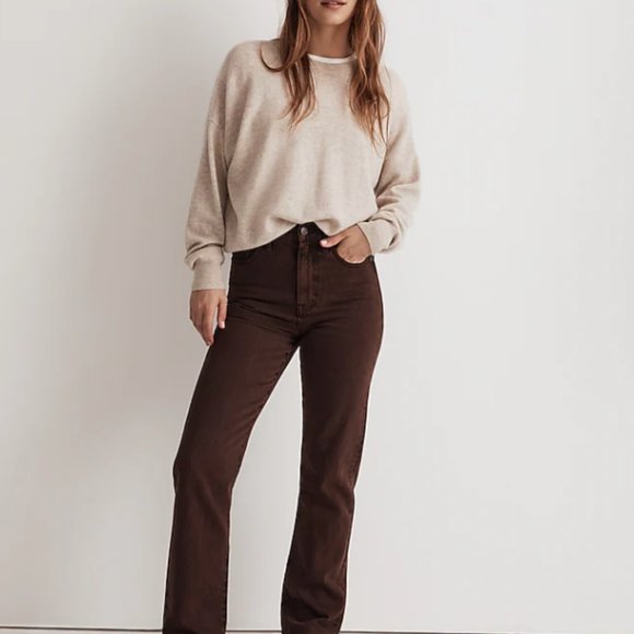 Madewell Re)sponsible Cashmere Oversized Crewneck Sweater heather seashe… - Picture 2 of 11